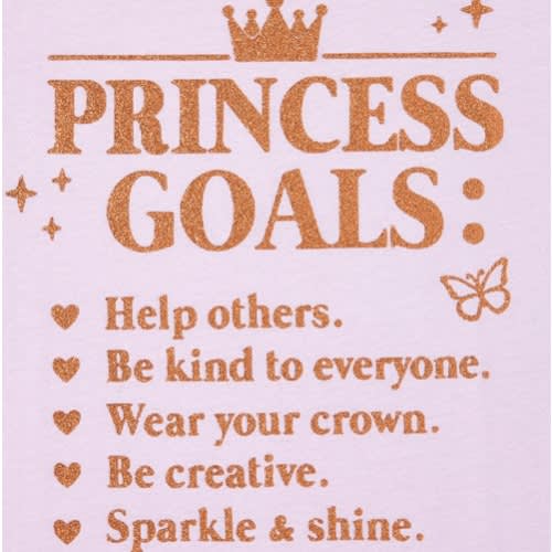 Girl's Glitters Princess Goals Graphic Top - Haze Lilac And Gold