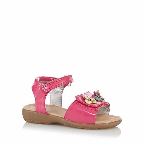 Girl's Pink Floral Applique Sandals