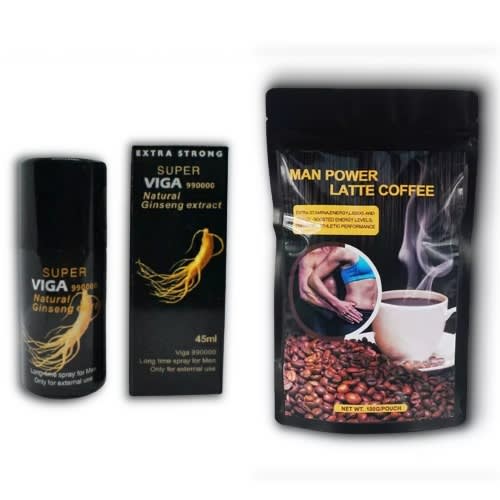 Ginseng - 2 In 1 Men's Super 990 000 Delay Spray And Man Power Coffee