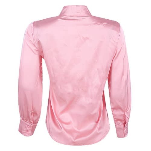 Tie Neck Satin Blouse- Pink