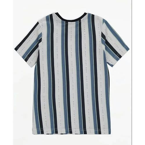 Boy's Blue Vertical Stripe T-shirt