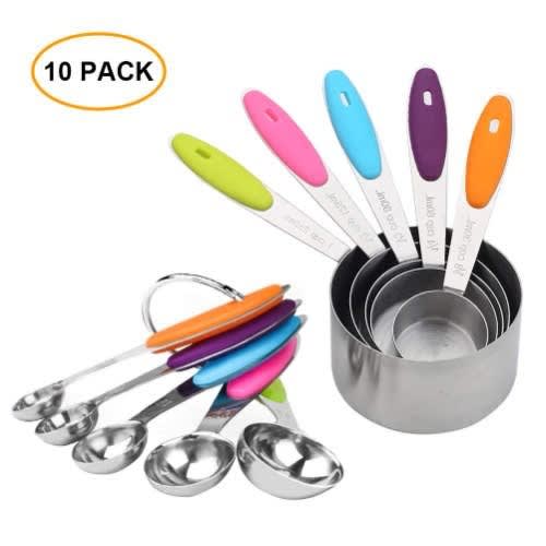 Stainless Steel Measuring Cups And Spoons - 10pieces
