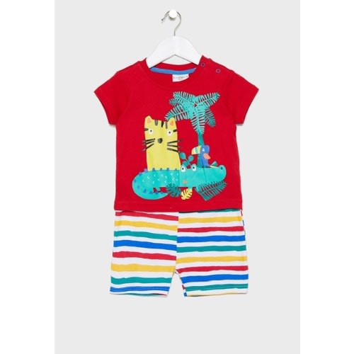 Safari Animals Bright Stripe 2pcs Set