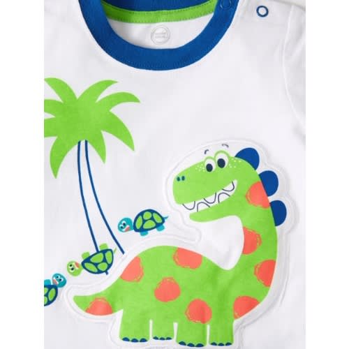 Baby Boy 3d Interactive Graphic Tshirt & Short Set- Dinosaur