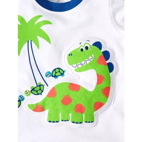 Baby Boy 3d Interactive Graphic Tshirt & Short Set- Dinosaur