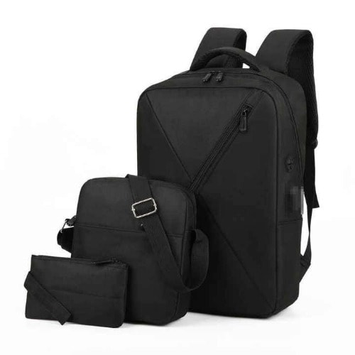 Waterproof Travel Bag With USB Cable - 3 In 1 - Black