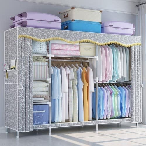 20mm Pole Steel Mobile Wardrobe - 201cm X 45cm X 170cm