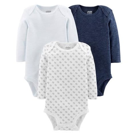 Child Of Mine Newborn Baby Boy Basic Long Sleeve Bodysuit Set