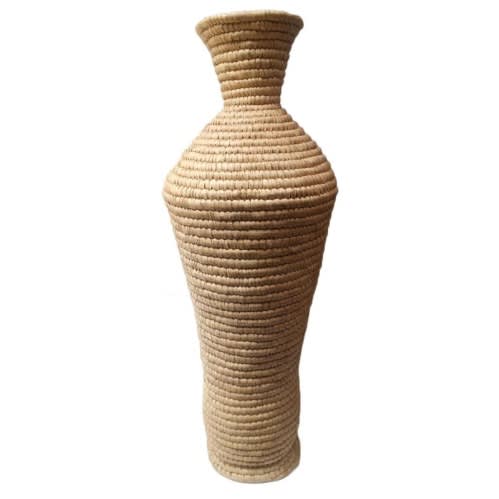 Raffia Flower Vessel - 34x6