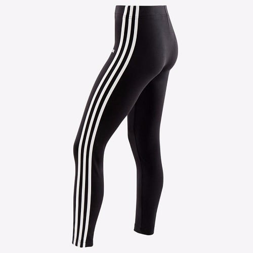 White Stripes Black Leggings For Women