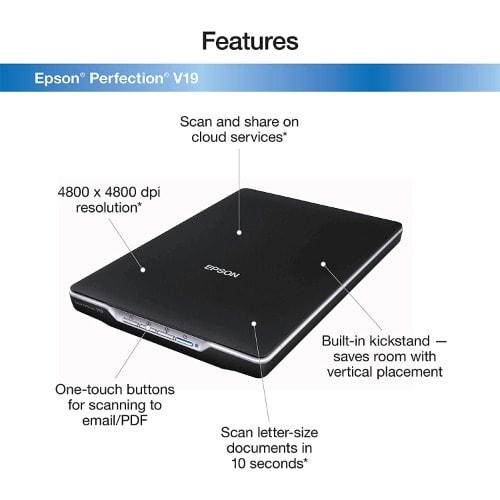 Perfection V19 Color Photo & Document Scanner With Scan-to-cloud
