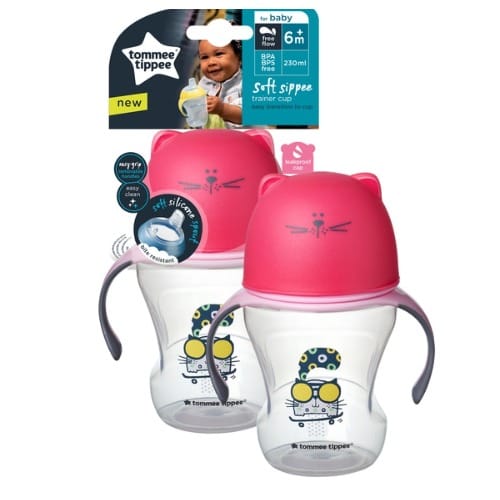 Soft Sprout Baby Trainer Sippy Cup - Pink - 300ml