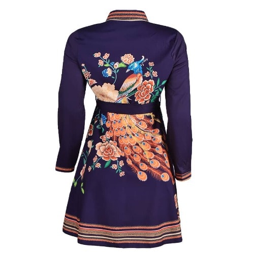 Peacock Print Dress