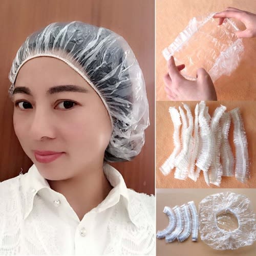 Hair Processing Clear Shower Caps - 100 Pieces