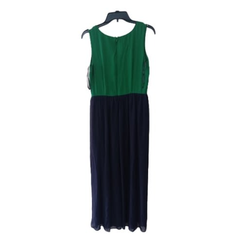 Women's Dress-long Flay Green - Navy Blue