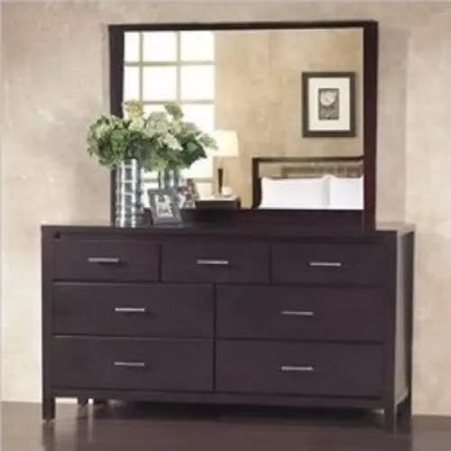 Dressing Mirror With 7 Chest Drawer - Brown