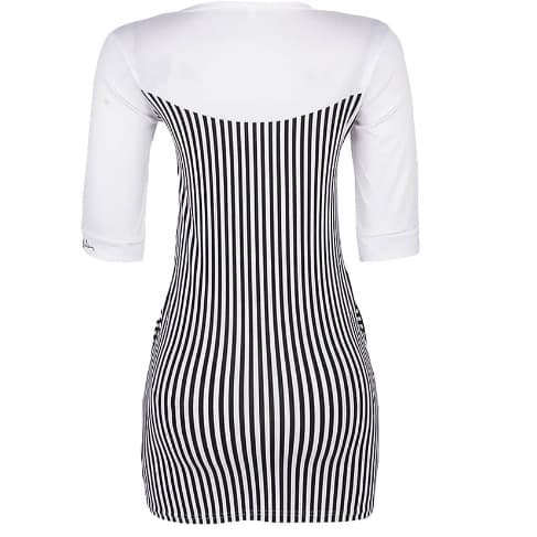 Striped Shift Dress- White