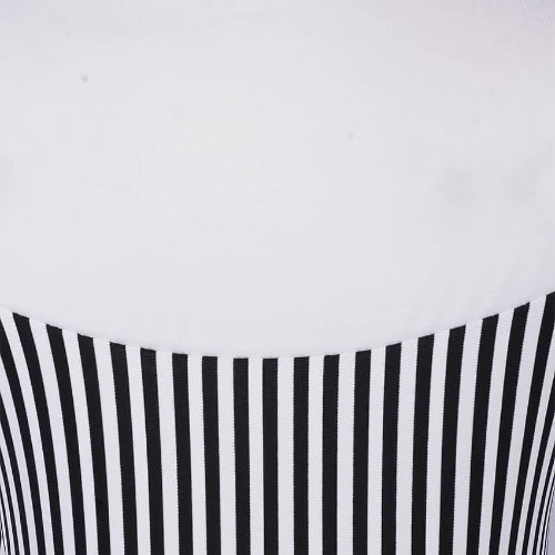 Striped Shift Dress- White