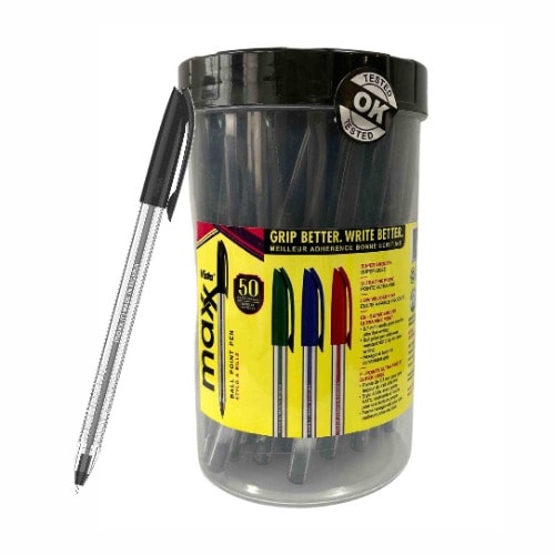 VISTA - Maxx Ball Point Pen  - 0.7mm Jar - 50 Pieces -Black