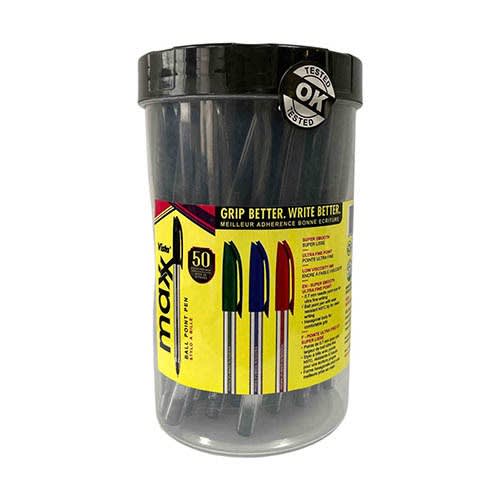 VISTA - Maxx Ball Point Pen  - 0.7mm Jar - 50 Pieces -Black