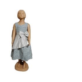 Girl Gown Satin Jacquard Design - Gray