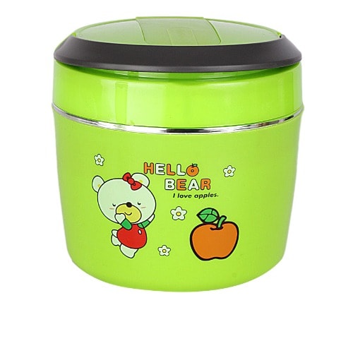 Food Flask And Water Bottle- Green