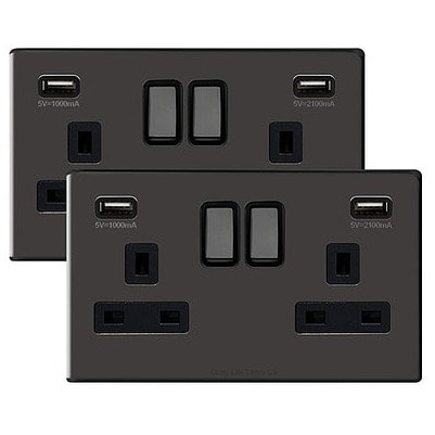 Usb Double Wall Plug Socket