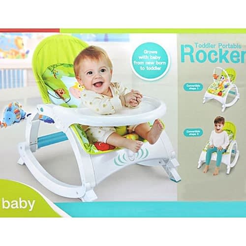Deluxe 3 In 1 Baby To Toddler Rocker Chair With Removable W/dinning Tray