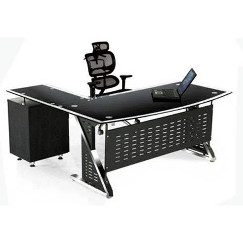 Glass Top And Metal Legs Executive Office Table 1.6m - 1600X800X750X12mm