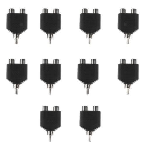 10 Pieces - Rca Y Splitter Av Audio Video Plug Converter 1 Male To 2 Female Cable Adapter