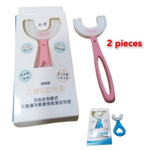 Children's U Shape Silicone Toothbrush - 2 Pieces