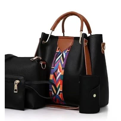 Ladies Handbags Set - 4 In 1 - Black