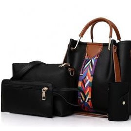 Ladies Handbags Set - 4 In 1 - Black