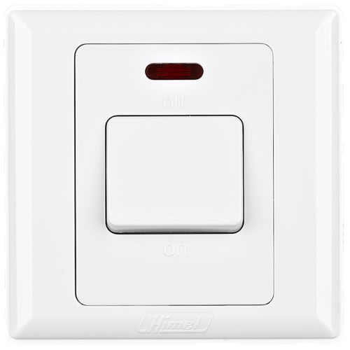 Himel Switch - Advanced Series - 20A - 250 V, 1 Gang Double Pole With Neon|| HWDA20S - White