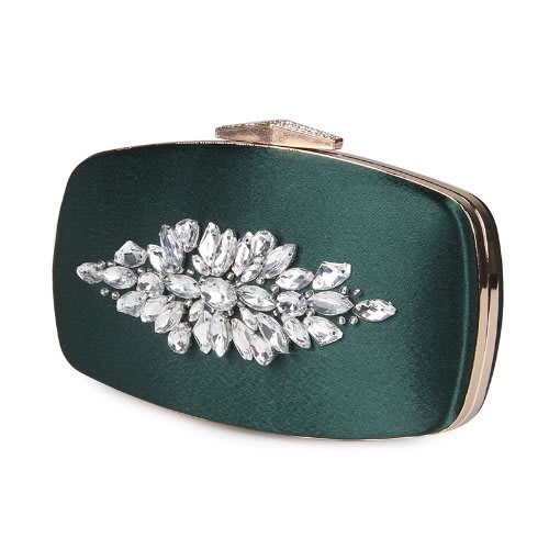 Bejewelled Occasion Clutch Bag - Green