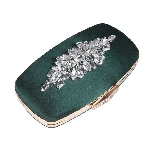Bejewelled Occasion Clutch Bag - Green