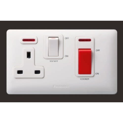Cooker Control Unit 45a Dp Switch + 13a Socket Dp Switch With Indicator - Wdba6120