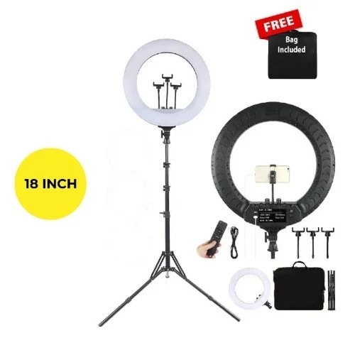 Selfie Ring Fill Led Light & Projection Stand -18 Inches