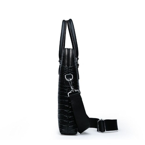 Leather Handbag With Wallet - Black