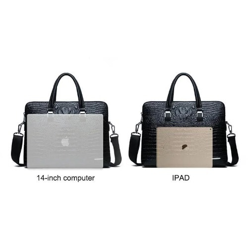 Leather Handbag With Wallet - Black