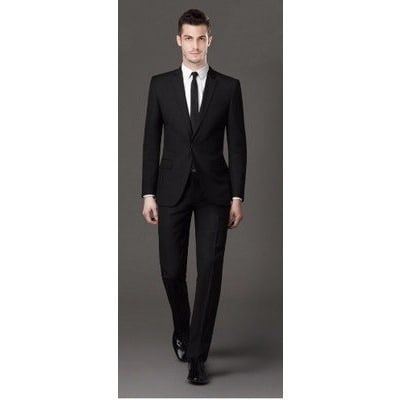 Smart Plain Suit - Black