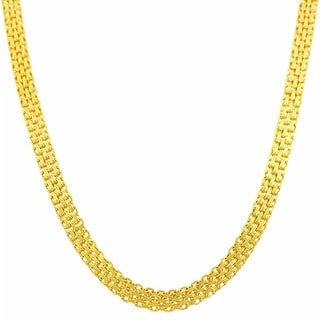 18kt Solid Gold Flat Mat Chain Necklace