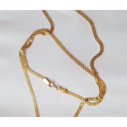 18kt Solid Gold Flat Mat Chain Necklace