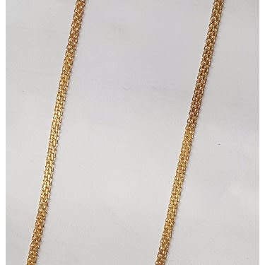 18kt Solid Gold Flat Mat Chain Necklace