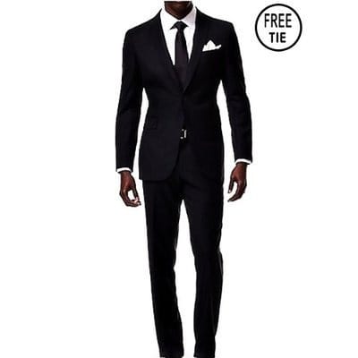 Men's Slim Fitted Suit - Black