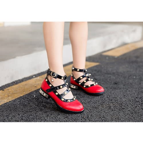 Girls Princess Rivets Leather Shoes