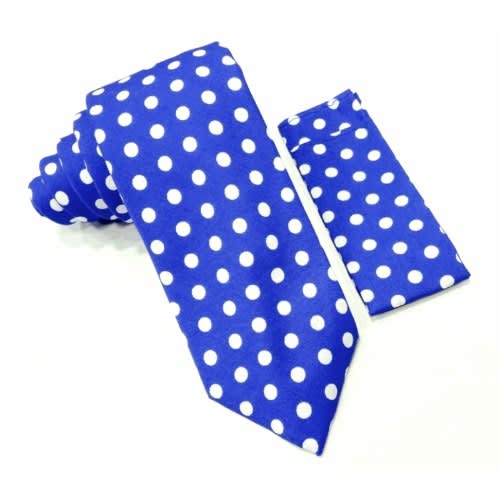 Men's Dotted Long Ties  - Royal Blue/Wine / Black -Set Of 3