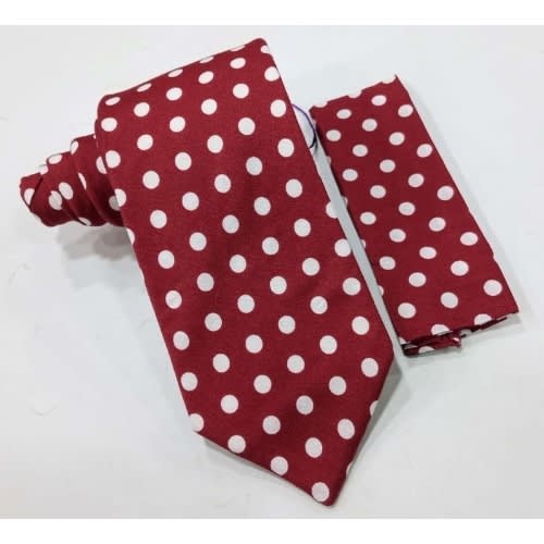 Men's Dotted Long Ties  - Royal Blue/Wine / Black -Set Of 3