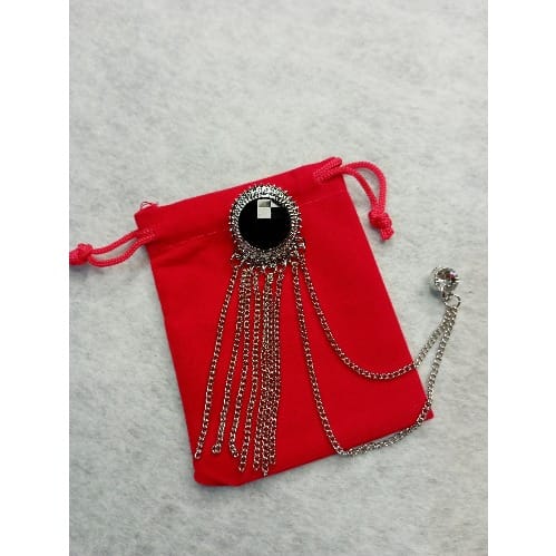 Tassel Brooch With Free Pouch-silver