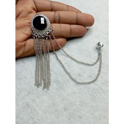 Tassel Brooch With Free Pouch-silver